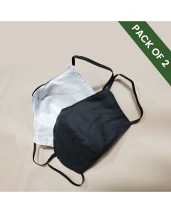 4 Panel CDC 2006 Design Washable Face Mask - Black and White