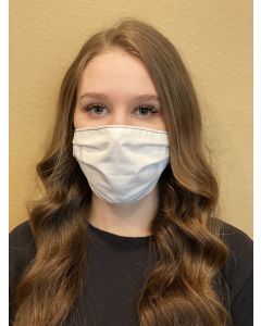 Three Pleat WHITE Mask, Washable, Reusable - 1 qty